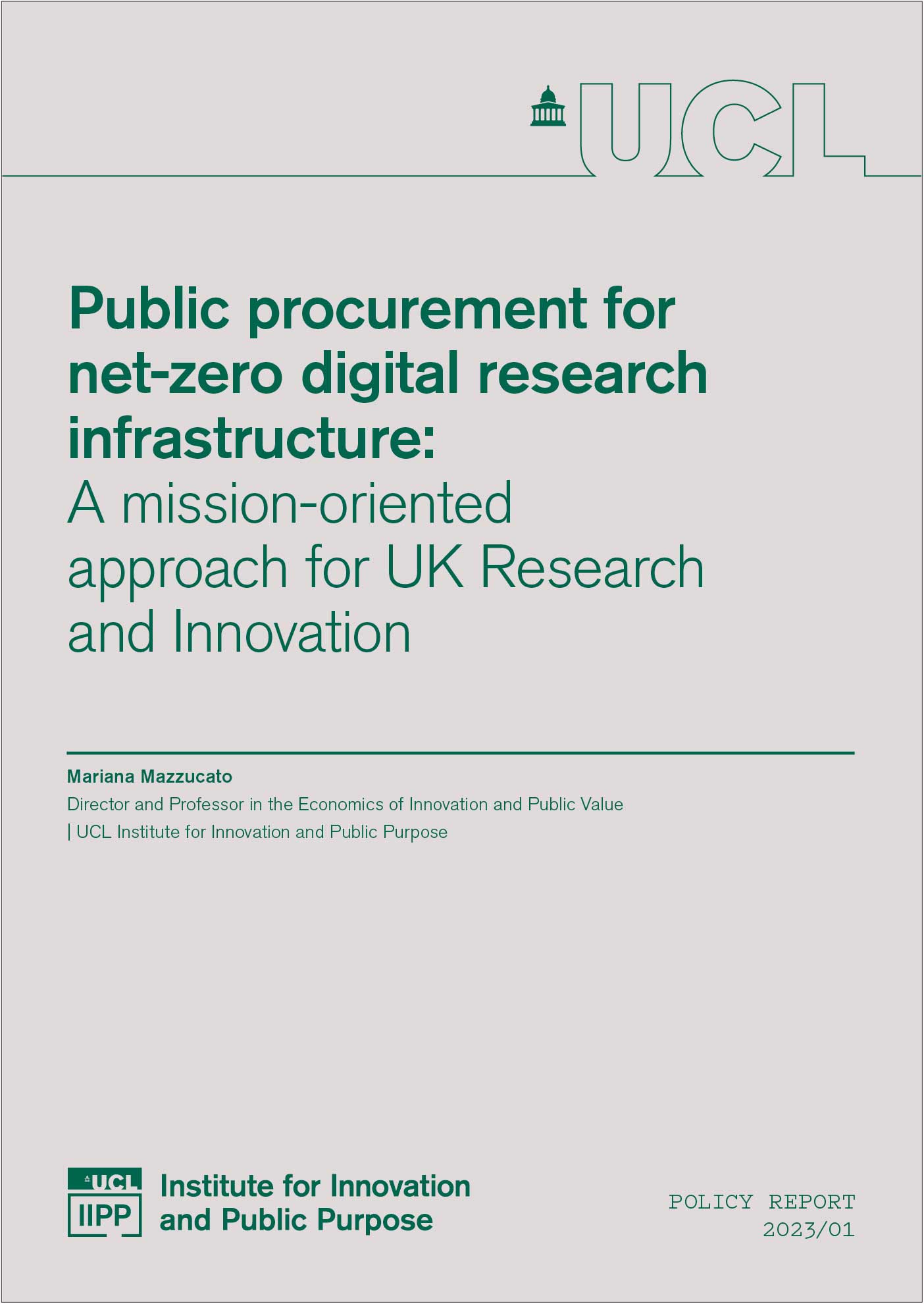 Public procurement for net-zero digital research infrastructure: A mission-oriented approach